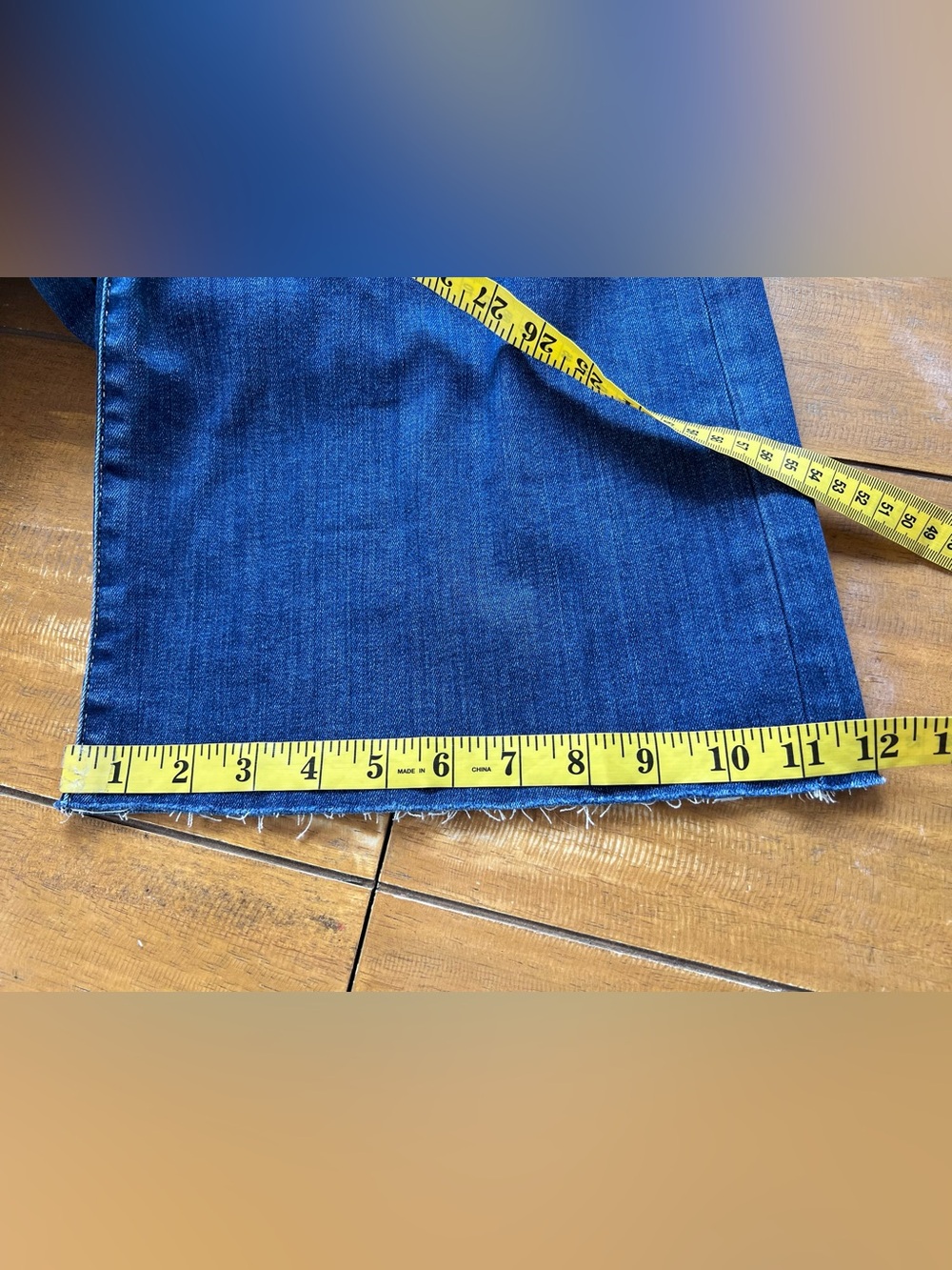 Fram Le Slim Palazzo Jeans Lupine Wide Leg Raw Hem Denim Size 30 - Picture 13 of 13